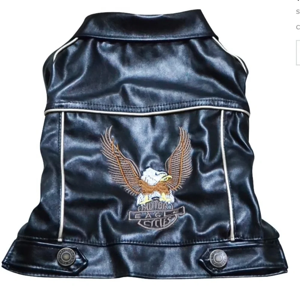 Dog Vest Biker Buddy Black Dawg Jacket with Eagle Patch BRAND NEW   Size Medium